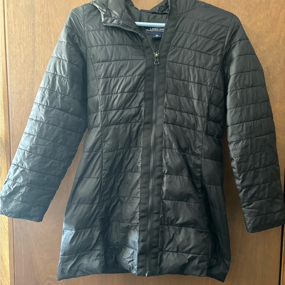 Girls Quilted Jacket - Black ( Land’s End)